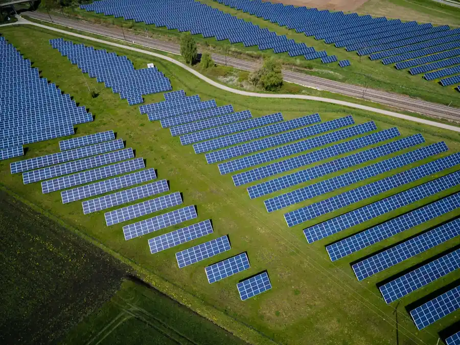 Solar photovoltaic panels close-up